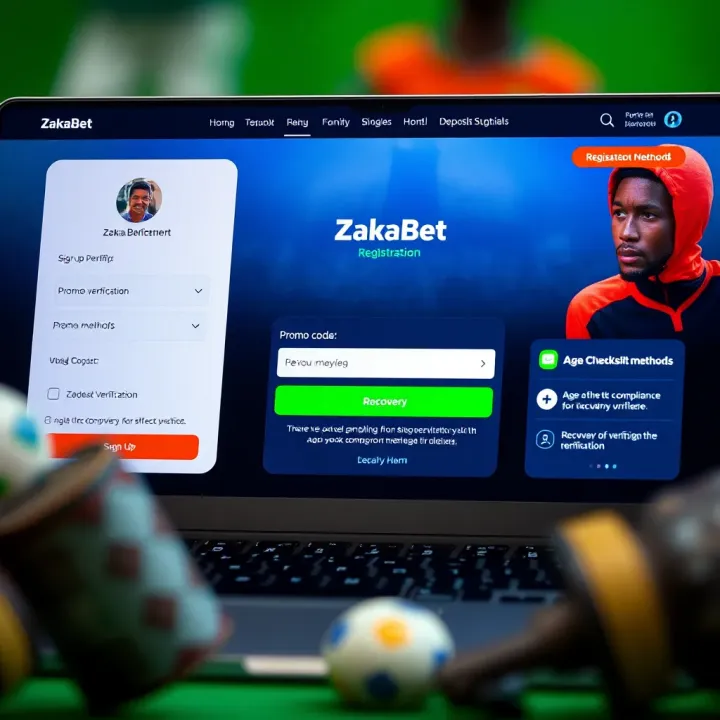 User interface displaying Zakabet registration form on an electronic device